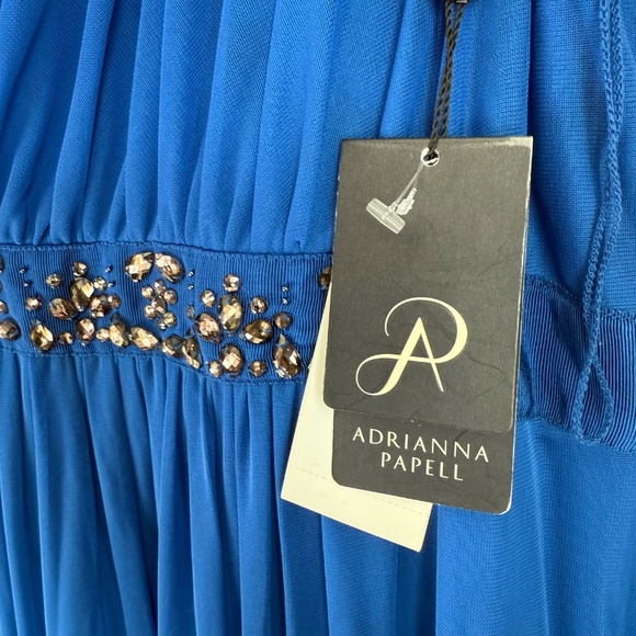Royal Blue One-Shoulder Embellished Dress Gown - Picture 9 of 9